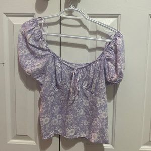 Off The Shoulder Floral Blouse